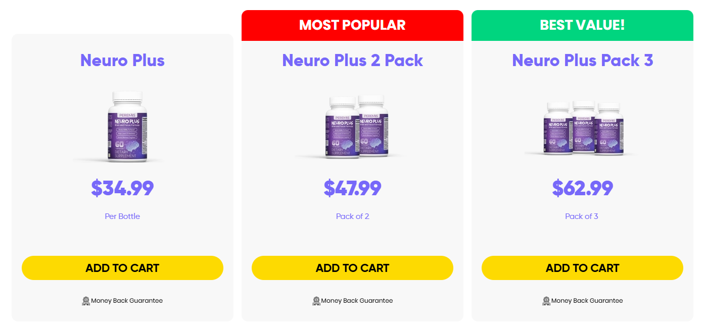 Neuro Plus price table